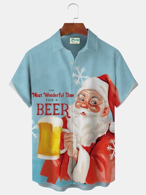 Men's Christmas Funny Graphic Short Sleeve Hawaiian Shirt